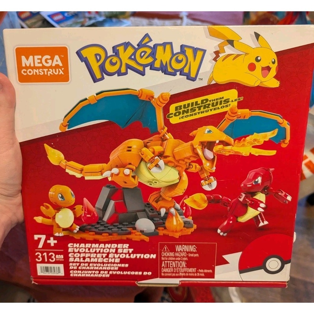 NIB Mega Construx Pokémon Charmander Evolution Set 313pcs Charizard Charmeleon
